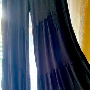 Three tiered black palazzo pants. Extra large. Soft, comfortable and casual